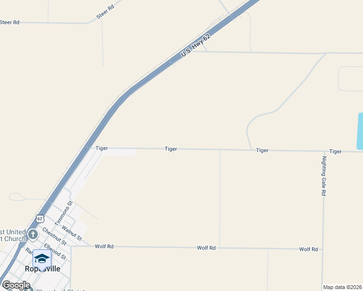 map of restaurants, bars, coffee shops, grocery stores, and more near 6640 Tiger in Ropesville