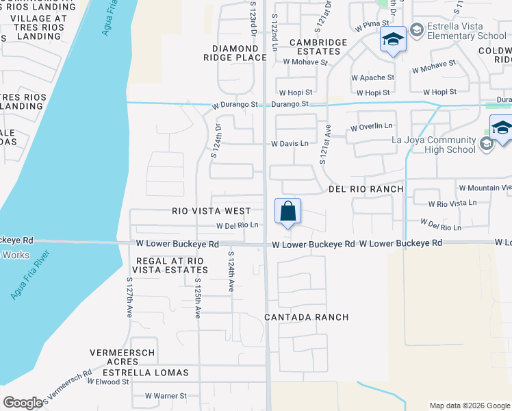 map of restaurants, bars, coffee shops, grocery stores, and more near 12319 West Calle Hermosa in Avondale
