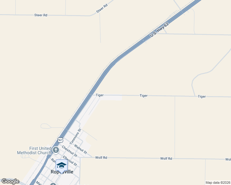 map of restaurants, bars, coffee shops, grocery stores, and more near 6626 Tiger in Ropesville