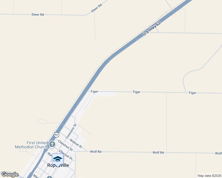 map of restaurants, bars, coffee shops, grocery stores, and more near 6626 Tiger in Ropesville