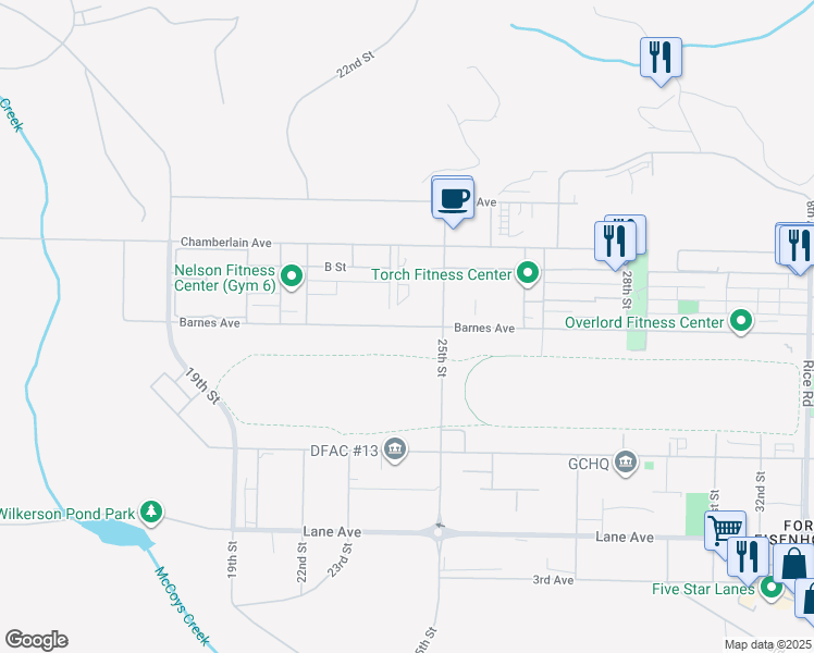 map of restaurants, bars, coffee shops, grocery stores, and more near 741 Barnes Avenue in Augusta