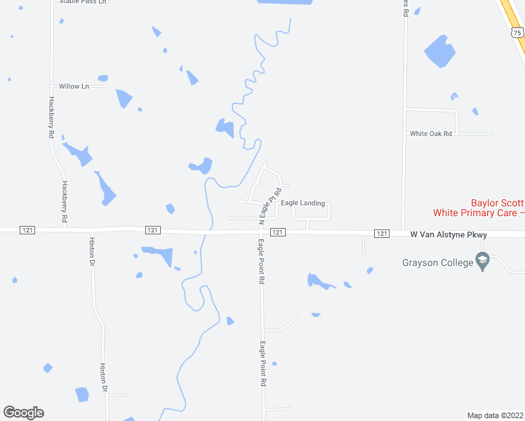 map of restaurants, bars, coffee shops, grocery stores, and more near 208 Eagle Point Road in Van Alstyne