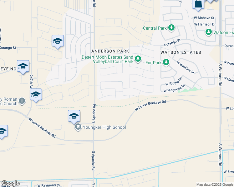 map of restaurants, bars, coffee shops, grocery stores, and more near 24157 West Ripple Road in Buckeye