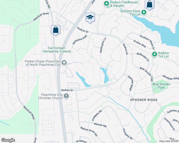 map of restaurants, bars, coffee shops, grocery stores, and more near 120 Lexington Pass in Peachtree City