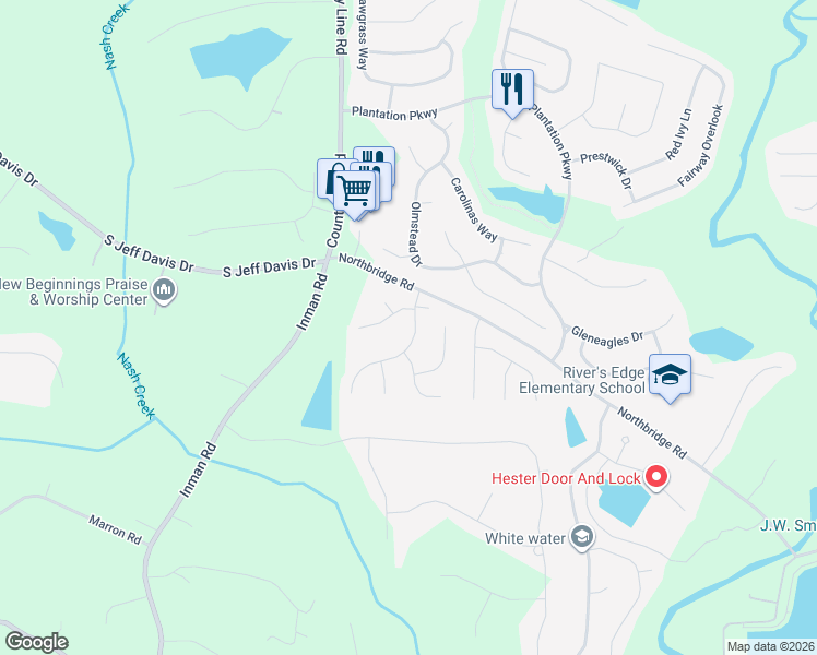 map of restaurants, bars, coffee shops, grocery stores, and more near 12245 Molly Sue Lane in Fayetteville