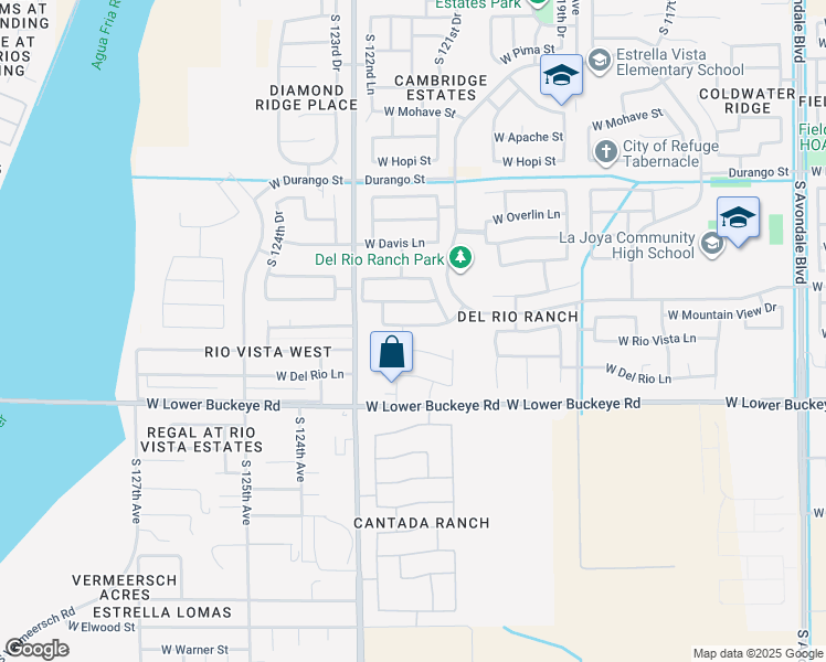 map of restaurants, bars, coffee shops, grocery stores, and more near 12175 West Mountain View Drive in Avondale