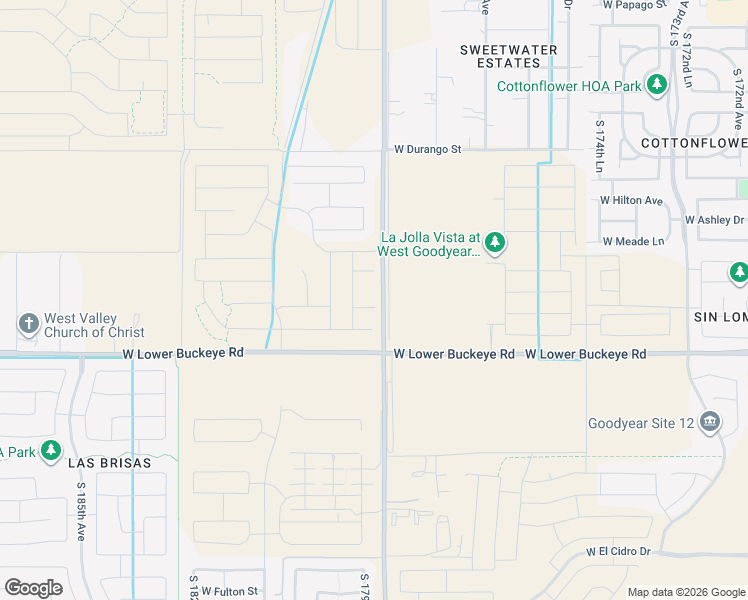 map of restaurants, bars, coffee shops, grocery stores, and more near 20236 West Broadway Road in Goodyear