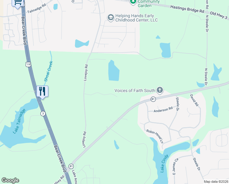 map of restaurants, bars, coffee shops, grocery stores, and more near 133 Stanfield Court in Hampton