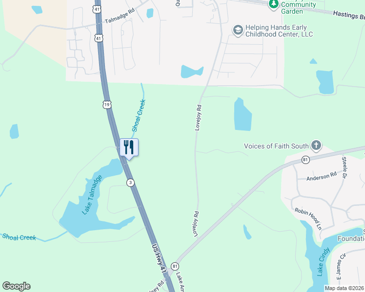 map of restaurants, bars, coffee shops, grocery stores, and more near 140 Lovejoy Road in Hampton