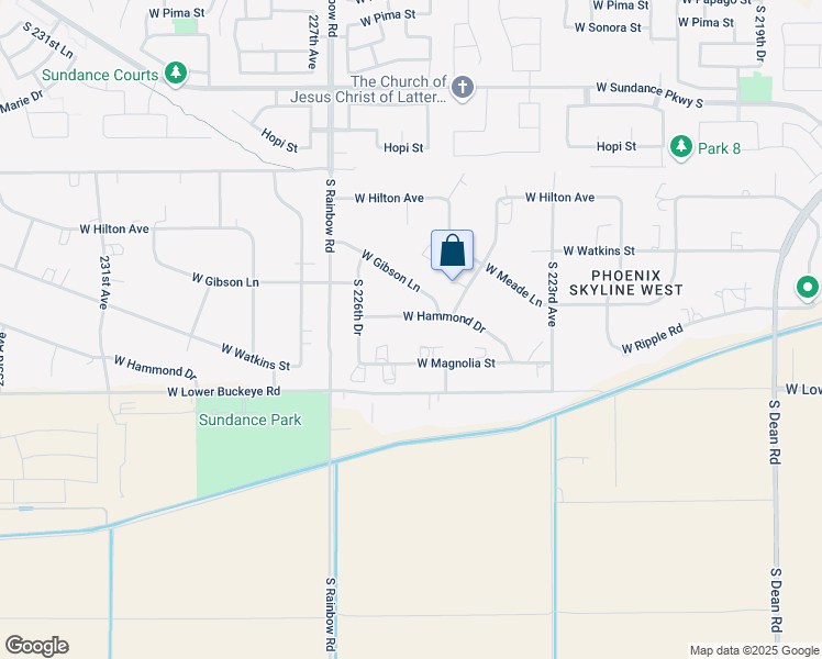 map of restaurants, bars, coffee shops, grocery stores, and more near 22503 West Hammond Drive in Buckeye