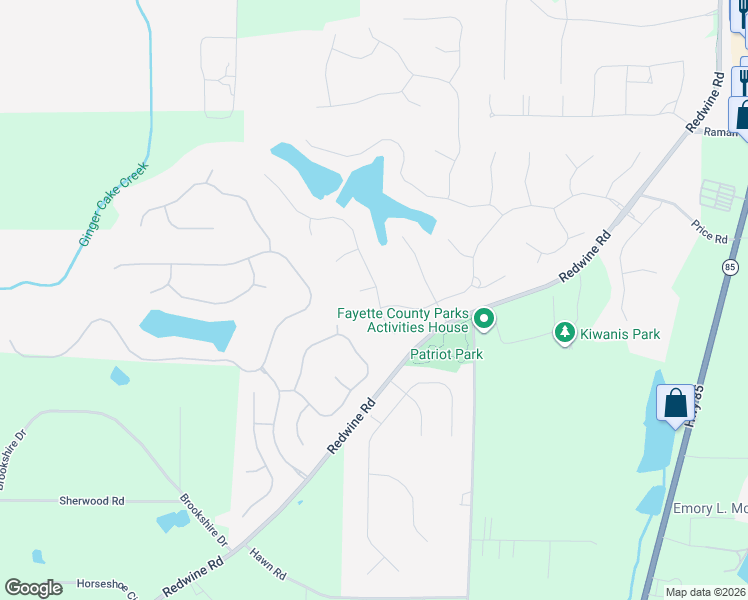 map of restaurants, bars, coffee shops, grocery stores, and more near 150 Hidden Lake Drive in Fayetteville