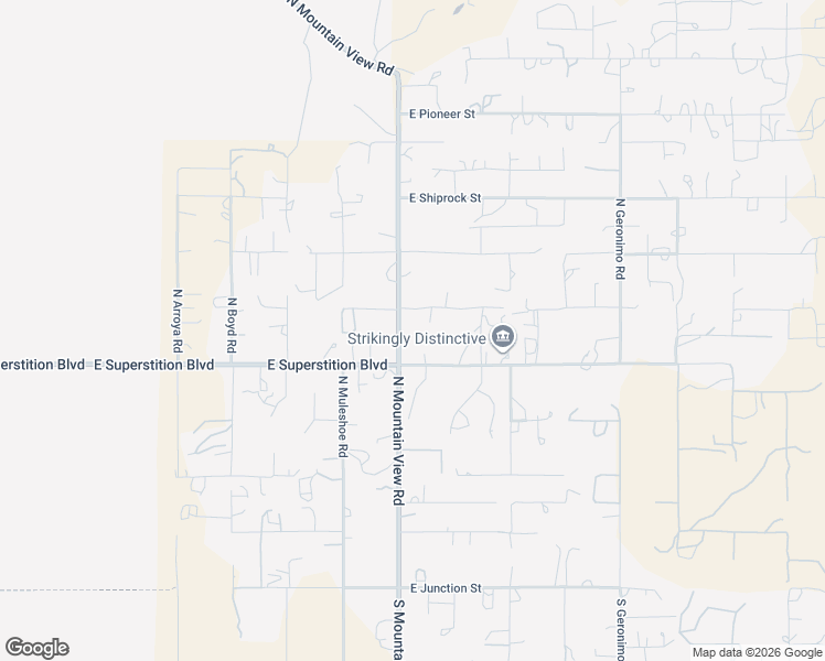 map of restaurants, bars, coffee shops, grocery stores, and more near 4890 East Superstition Boulevard in Apache Junction