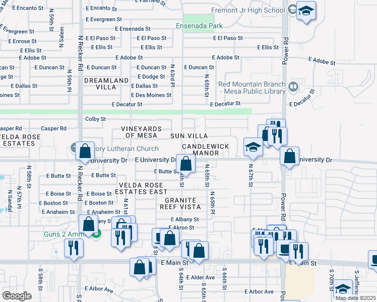 map of restaurants, bars, coffee shops, grocery stores, and more near in Maricopa County