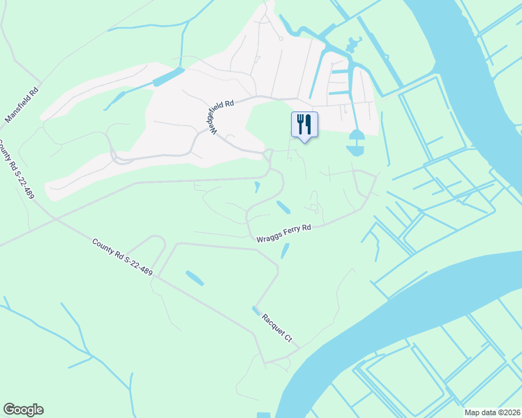 map of restaurants, bars, coffee shops, grocery stores, and more near 203 Wraggs Ferry Road in Georgetown