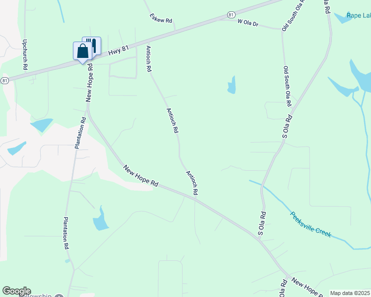 map of restaurants, bars, coffee shops, grocery stores, and more near 309 Antioch Road in McDonough