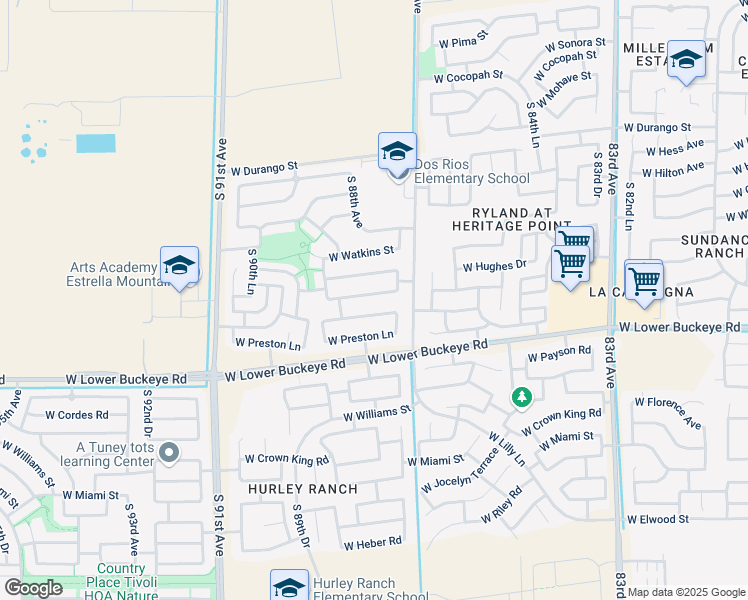 map of restaurants, bars, coffee shops, grocery stores, and more near 8807 West Hammond Lane in Tolleson