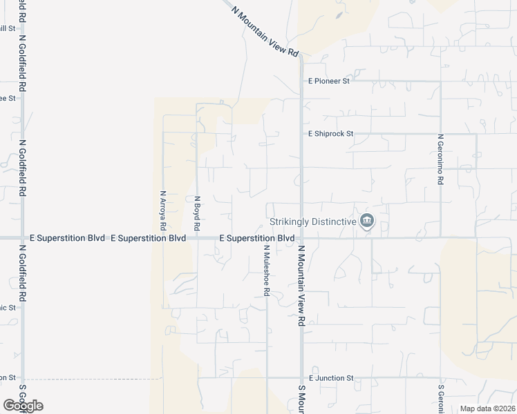 map of restaurants, bars, coffee shops, grocery stores, and more near 4642 East Greasewood Street in Apache Junction