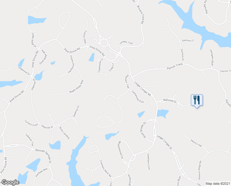 map of restaurants, bars, coffee shops, grocery stores, and more near 1011 Planters Lane in Greensboro