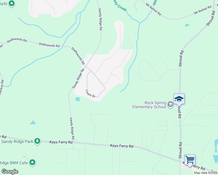 map of restaurants, bars, coffee shops, grocery stores, and more near 123 Loam Drive in McDonough