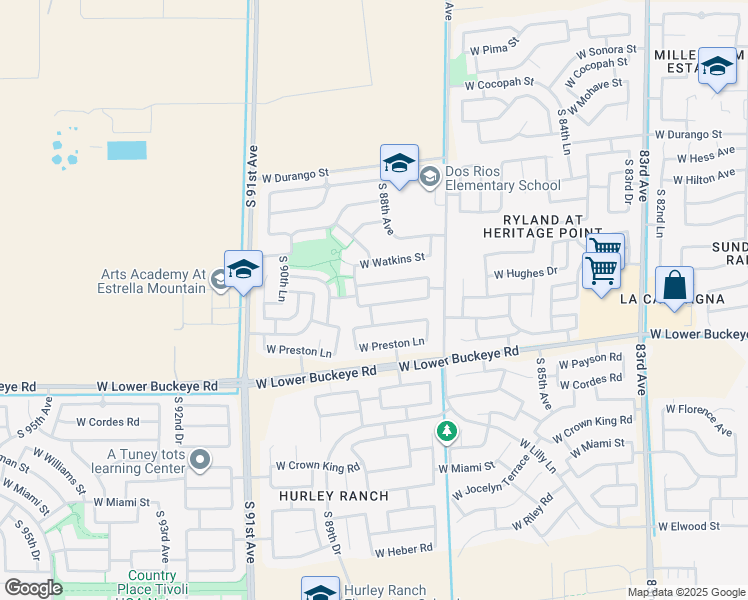 map of restaurants, bars, coffee shops, grocery stores, and more near 8807 West Hammond Lane in Tolleson