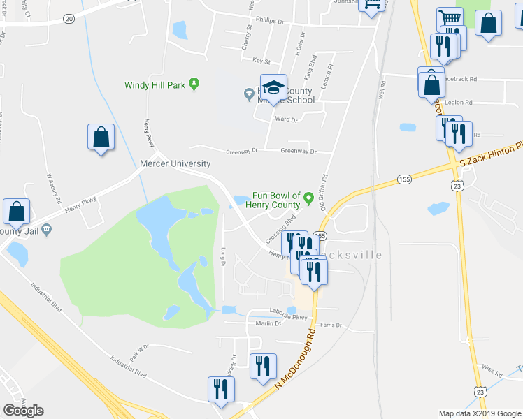 map of restaurants, bars, coffee shops, grocery stores, and more near 1096 Mcconaughy Court in McDonough