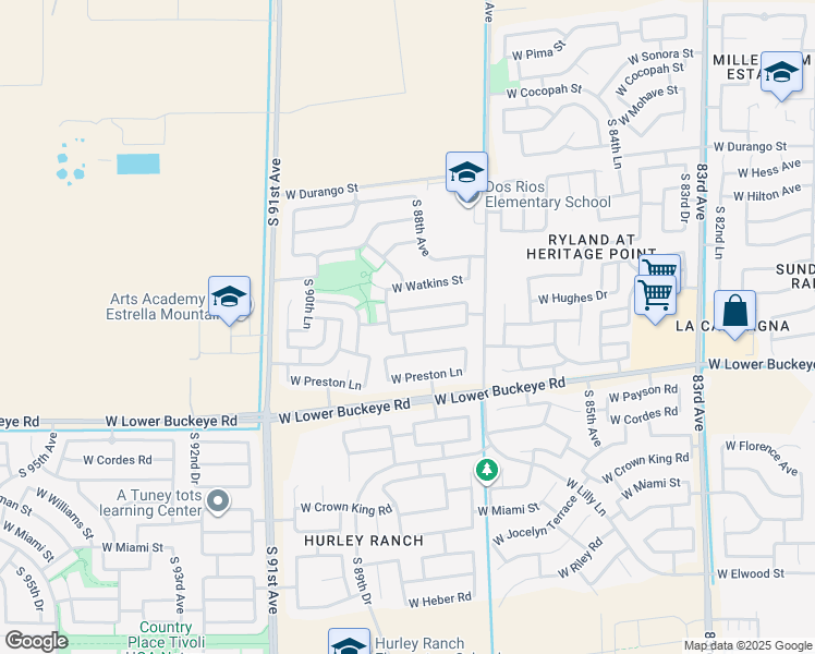 map of restaurants, bars, coffee shops, grocery stores, and more near 8807 West Hammond Lane in Tolleson