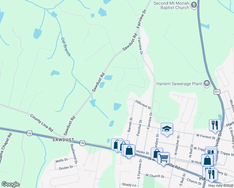 map of restaurants, bars, coffee shops, grocery stores, and more near 620 Hillcrest Street in Harlem