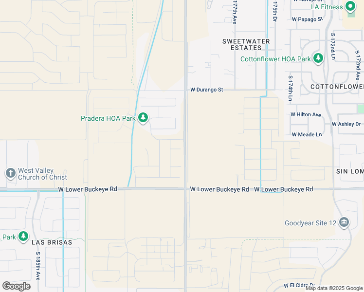map of restaurants, bars, coffee shops, grocery stores, and more near 2000-2388 South Citrus Road in Goodyear