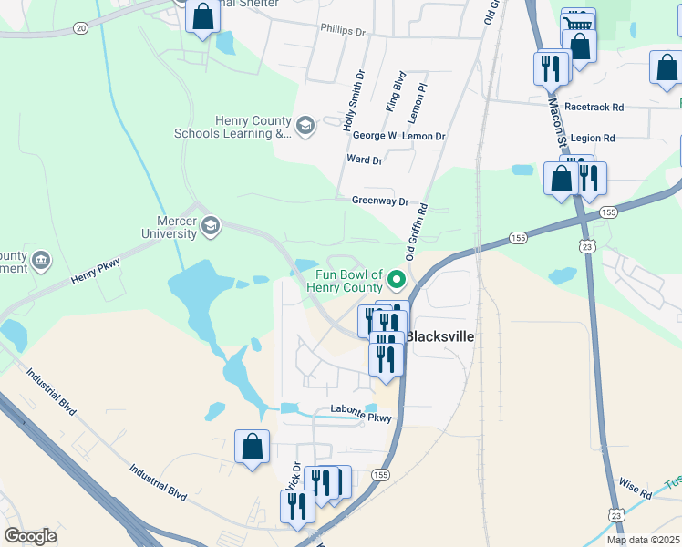 map of restaurants, bars, coffee shops, grocery stores, and more near 1097 Mcconaughy Court in McDonough