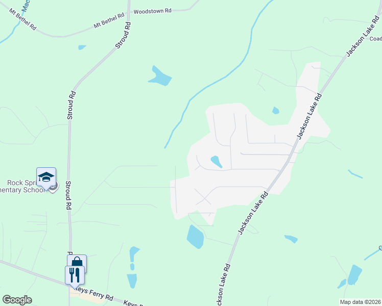 map of restaurants, bars, coffee shops, grocery stores, and more near 169 Meadow View Drive in Jackson