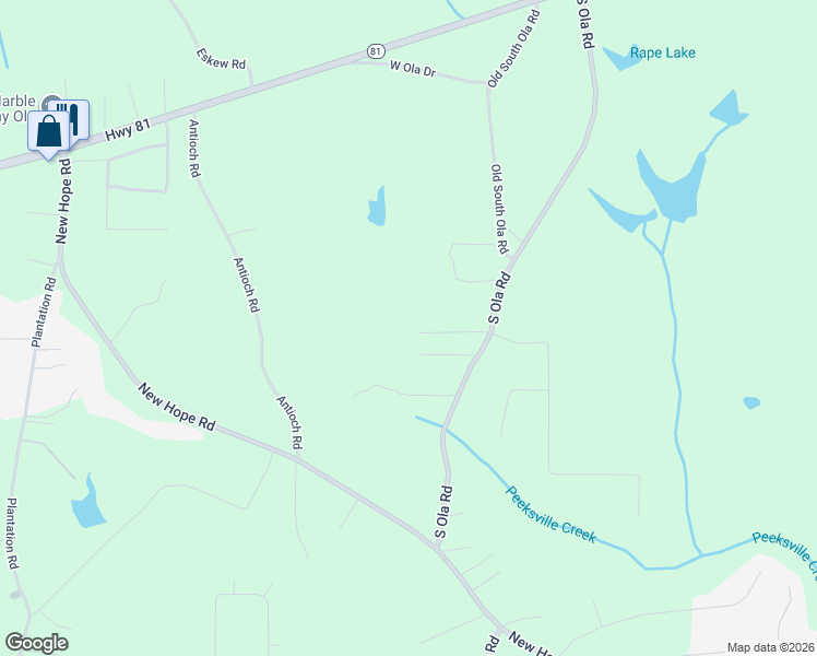 map of restaurants, bars, coffee shops, grocery stores, and more near 462 South Ola Road in McDonough