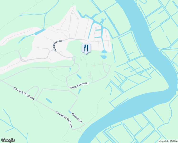 map of restaurants, bars, coffee shops, grocery stores, and more near 150 Wedgefield Village Road in Georgetown