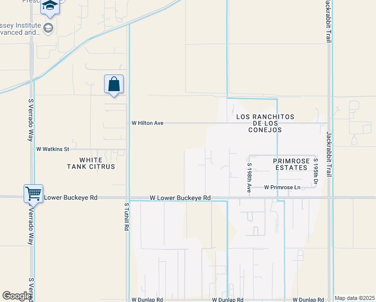map of restaurants, bars, coffee shops, grocery stores, and more near 2413 South 200th Lane in Buckeye