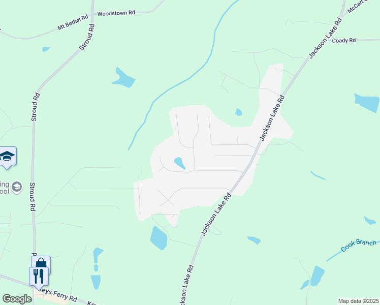 map of restaurants, bars, coffee shops, grocery stores, and more near 305 Ponderosa Trail in Jackson