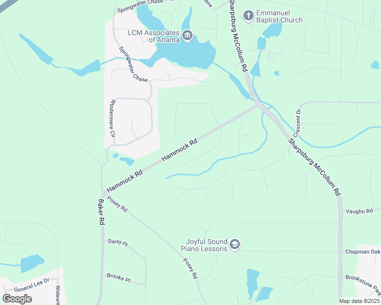 map of restaurants, bars, coffee shops, grocery stores, and more near 61 Wakefield Drive in Newnan