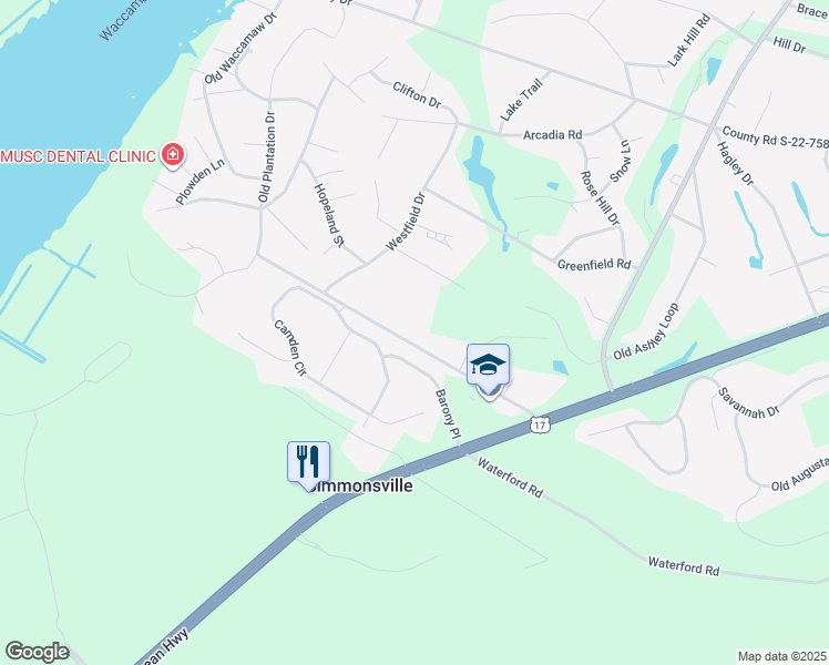 map of restaurants, bars, coffee shops, grocery stores, and more near 346 Old Plantation Dr in Pawleys Island