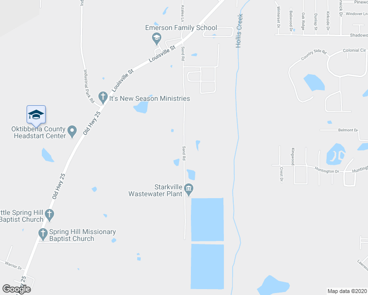 map of restaurants, bars, coffee shops, grocery stores, and more near 308 Sand Road in Starkville