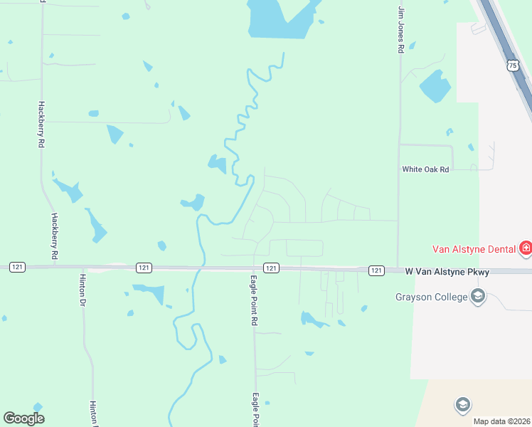 map of restaurants, bars, coffee shops, grocery stores, and more near 415 Eagle Point Road in Van Alstyne