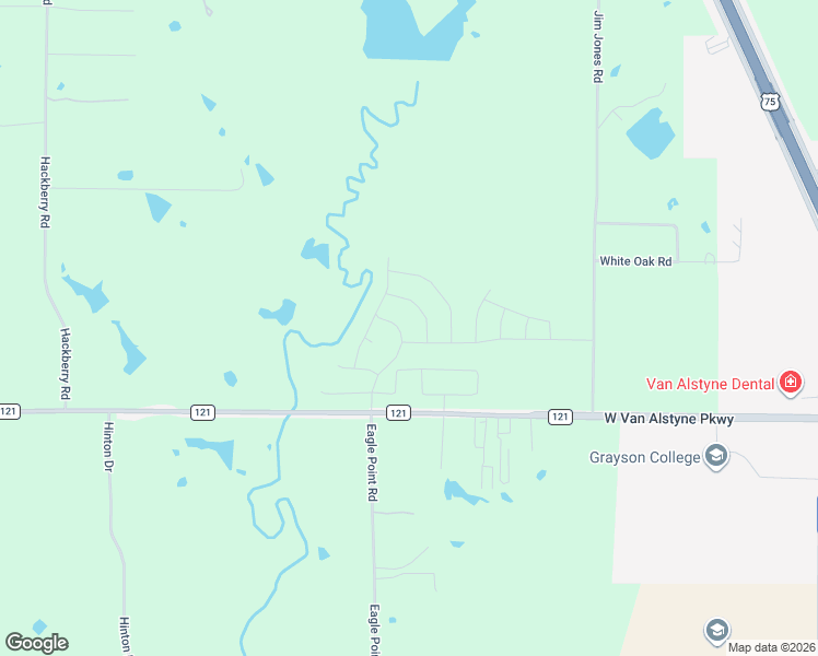 map of restaurants, bars, coffee shops, grocery stores, and more near 415 Eagle Point Road in Van Alstyne