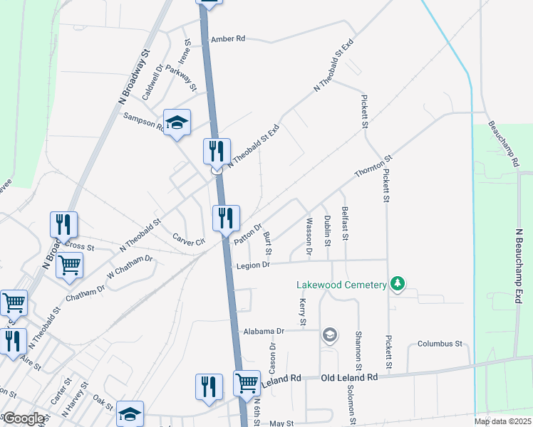 map of restaurants, bars, coffee shops, grocery stores, and more near 994 Patton Dr in Greenville