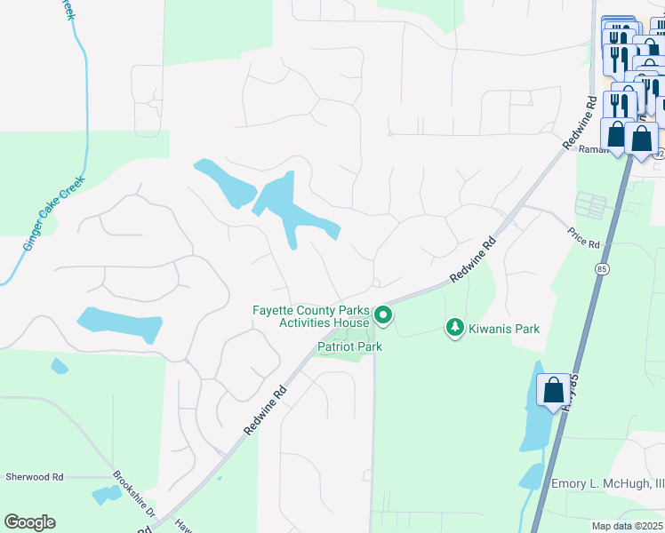 map of restaurants, bars, coffee shops, grocery stores, and more near 155 Glenwood Lane in Fayetteville