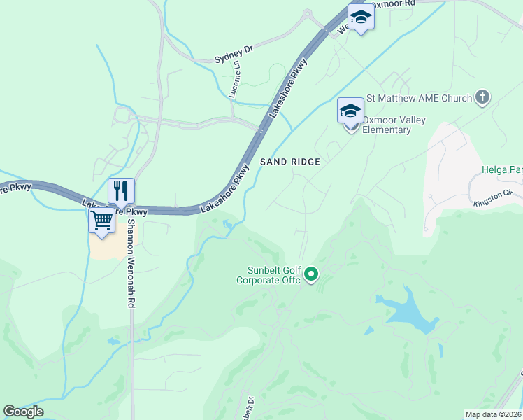 map of restaurants, bars, coffee shops, grocery stores, and more near 2800 Goss Street in Birmingham