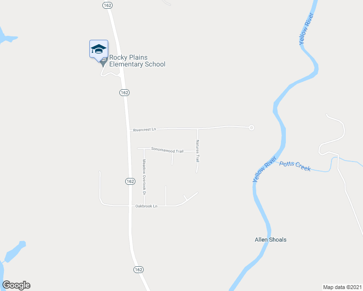 map of restaurants, bars, coffee shops, grocery stores, and more near 115 Sonomawood Trail in Covington