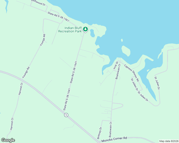 map of restaurants, bars, coffee shops, grocery stores, and more near 300 State Road S-38-1641 in Eutawville