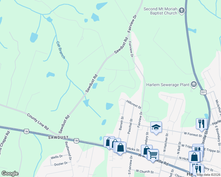 map of restaurants, bars, coffee shops, grocery stores, and more near 620 Hillcrest Street in Harlem