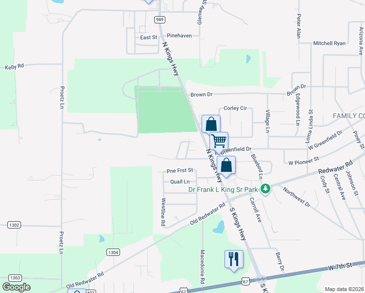 map of restaurants, bars, coffee shops, grocery stores, and more near 119 Val Verde Trail in Wake Village