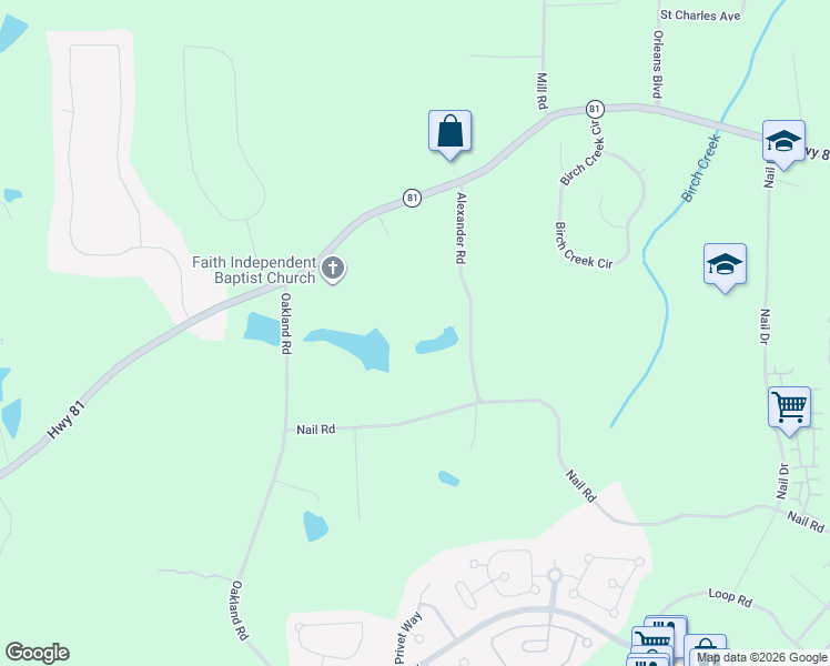 map of restaurants, bars, coffee shops, grocery stores, and more near 202 Alexander Road in McDonough