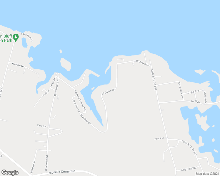 map of restaurants, bars, coffee shops, grocery stores, and more near 1064 Saint Julien Drive in Eutawville