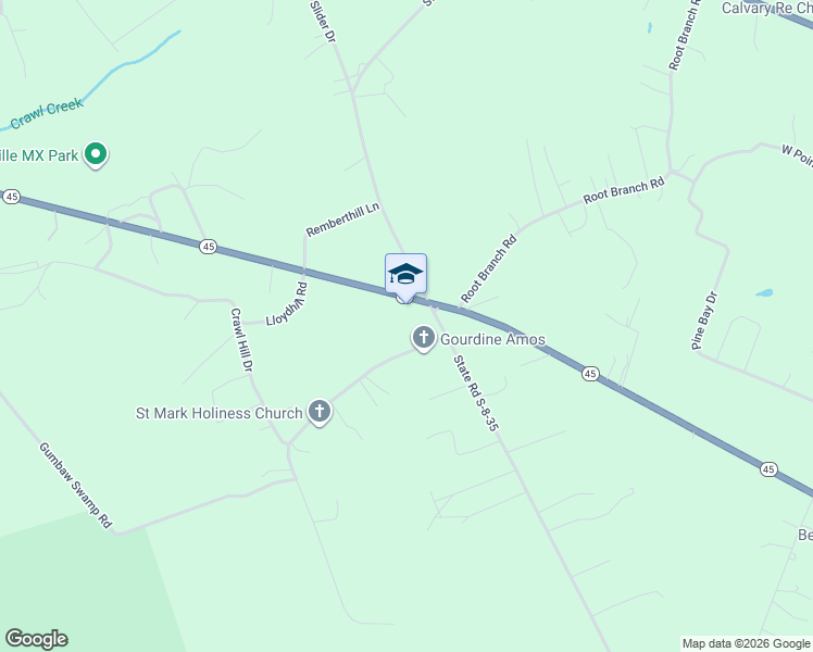 map of restaurants, bars, coffee shops, grocery stores, and more near 1649 South Carolina 45 in Pineville