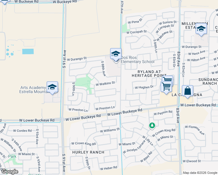 map of restaurants, bars, coffee shops, grocery stores, and more near 8807 West Hammond Lane in Tolleson